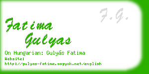 fatima gulyas business card